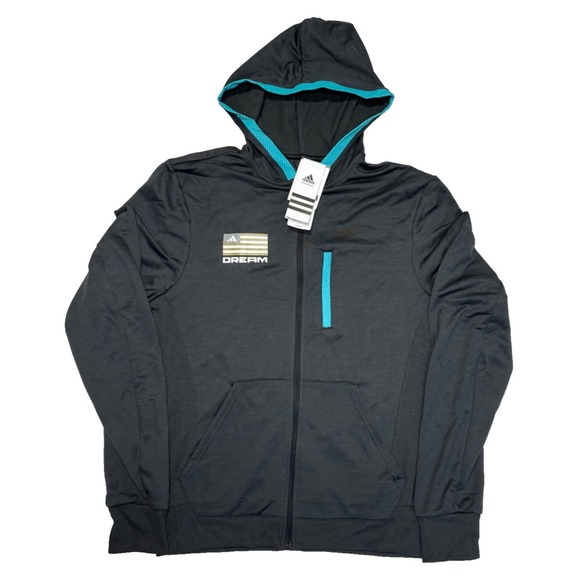 Adidas Mens Jacket Size‎ Medium BTR Hoodie Beyond The Run Dream Boston 2016 NWT - Picture 1 of 11